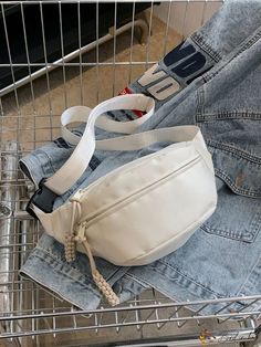 BirdinBag - Stylish Casual Waist Bag - Minimalist Design and Solid Color Small Sling Bag, Running Bag, Black Fanny Pack, Banana Bag, Beige Bag, Adjustable Bag, Details Pictures, Waist Bags, Word Wrap