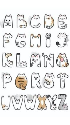 the letters and numbers are made up of different types of cats, including one cat