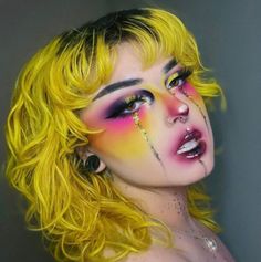 Fade Into Hue, Put On A Happy Face, Funky Makeup, Face Details, Punk Makeup, Pride Makeup, Rave Makeup, Swag Makeup, Alternative Makeup