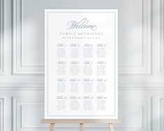 an easer with a wedding seating chart on it