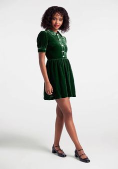 Such A Stunner Velvet Shirt Dress | ModCloth Velvet Shirt Dress, Plus Size Shirt Dress, Elegant Midi Dresses, Velvet Midi Dress, Velvet Shirt, Eve Dresses, Knee Skirts, Mod Cloth Dresses, New Years Eve Dresses