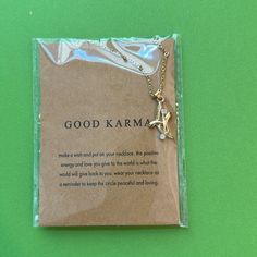 Good Karma Gold Plated Positive Energy Necklace Karma Necklace, Make A Wish, Positive Energy, Womens Jewelry Necklace, Energy, Gold Plate, Jewelry Necklaces, Women Jewelry, Women Shopping