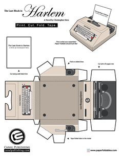 an origami typewriter with instructions to make it look like the paper model