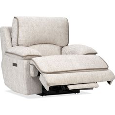 the reclining chair is upholstered and ready to be used