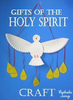 Make a paper plate dove as a Holy Spirit craft. Easy and cheap! For Pentecost, Baptism, Confirmation, or anytime! Paper Plate Dove, Sunday School Kids, Bible School Crafts