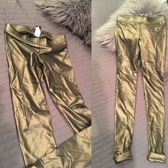 Never Worn, Tags On, Te Metallic Leggings, Size Xs, Color Golden Army Green Golden Army, Metallic Leggings, Colorful Leggings, Army Green, Pant Jumpsuit, Pants For Women, Leggings, Tags, Pants