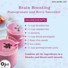 an advertisement for a smoothie with ingredients