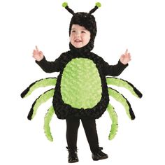 a little boy in a costume that looks like a spider