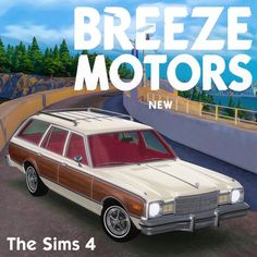 a car that is sitting on the side of a road with words breeze breeze motors