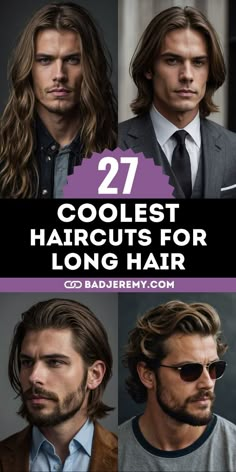 Are you ready for a bold new look? Dive into our selection of 27 long haircut men ideas, featuring the latest trends from undercuts to mid-length cuts. Ideal for men with straight or curly hair, these styles are crafted to enhance your natural texture and reflect your personality. Each style recommendation includes detailed tips on how to achieve and maintain these looks, ensuring you always step out in confidence. Mens Thick Long Hairstyles, Men Haircut Wavy Hair Medium, Men Long Hair Haircut, Mens Flowy Hair, Guys Medium Length Hair Wavy, Men Long Hair Styles Ideas, Long Haired Men Hairstyles, Male Mid Length Hairstyles, Low Fade Long Hair Men