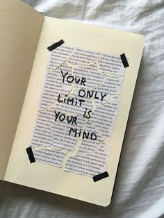 an open book with the words your only limit is your mind