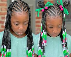 Kids Fulani Braids With Beads, Hairstyles Cheer, Kids Fulani Braids, Kids Braided Hairstyles With Beads, Passion Twist Styles, Kiddie Hairstyles, Toddler Braided Hairstyles