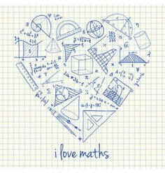 a heart made up of different types of math symbols