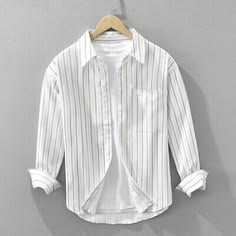 Popcorn Fabric Full Sleeves Shirt For Men's Name: Popcorn Fabric Full Sleeves Shirt For Men's Fabric: Cotton Blend Sleeve Length: Long Sleeves Pattern: Striped Net Quantity (N): 1 Sizes: M (Chest Size: 38 in, Length Size: 28 in)  L (Chest Size: 40 in, Length Size: 28.5 in)  XL (Chest Size: 42 in, Length Size: 29 in)  XXL (Chest Size: 44 in, Length Size: 29.5 in)   Beautiful Striped Solid Shirt Fancy Fabric Popcorn Full Sleeves Shirt Country of Origin: India White Lining Shirts, Mens Shirts Images, Aesthetic Shirt Men, Shirts For Mens, Casual Shirt Men, Aesthetic Shirts Men, Mens Fashion Shirts, Line Shirts For Men, Classic Shirts For Men