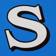 the letter s is white and black on a blue background