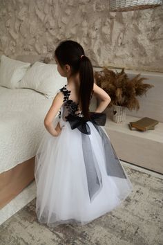 GET READY FOR WEDDING SEASON 2024✨
Buy 2 & more dresses and save 20%🎁delivery 3-4 days only!

Beautiful Baby Flower girl dress with 3D lace embroidery and amazing puffy skirt! White Dress With Black Lace, Baby Flower Girl Dress, Dress With Detachable Train, Black Flower Girl Dress, White Dress With Black, Lace Flower Girl Dress, Elegant White Dress, Puffy Skirt