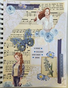 Creative Notes, Blue Scrapbook, Stamp Frame, Notes Journal, Bullet Journal Mood