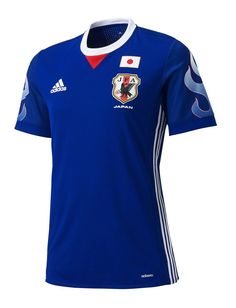 the japan rugby team's home jersey is shown in blue, white and red