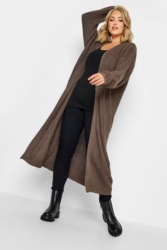 YOURS Plus Size Natural Brown Longline Cardigan | Yours Clothing Plus Size Autumn Outfits, Plus Size Autumn, Elegant Wedding Guest Dress, Hijab Outfits, Curve Fashion, Longline Cardigan, Clothing Trends, Plus Size Cardigans, Next Fashion