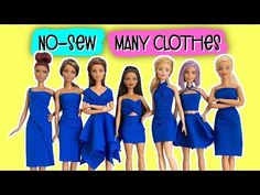 the barbie dolls are wearing blue dresses and one is holding her hand on her hip