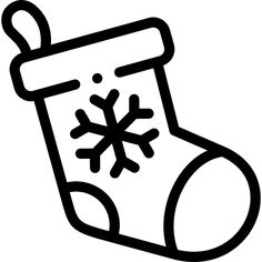 a black and white christmas stocking with snowflakes