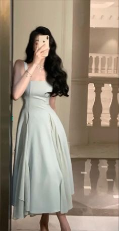 ‎‏𝗦𝗮𝘃𝗲 + 𝗳𝗼𝗹𝗹𝗼𝘄⁎⁺˳✧༚ Prom Dresses Asian Style, Asian Dresses Fashion, Wedding Guest Outfit Korean, Simple Dress Classy Elegant, Graduation Dress Korean, Elegant Dresses Korean, Long Party Dresses Classy, Korean Wedding Guest Outfit, Vestidos Korean Style