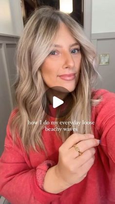 Justine Angel on Instagram: "✨EVERYDAY HAIR TUTORIAL✨ the only tutorial you guys have wanted for the past two years 😂 here ya go! 😘 how I get my bangs to bang is at the end and is worth the watch. This hack will change your life! I typically don’t use hairspray, if I do, usually only a little in the front because I like the curls to fall and just become imperfect  . Using a 1 1/2in curling iron! ❤️ . #curtainbangs #hairtutorials #loosewaves #beachywaves" How To Curl Side Bangs With Curling Iron, Curling Just The Ends Of Hair, How To Curling Iron, How To Curl Hair With Curling Iron Video, 2in Curling Iron Curls, Curling Iron Curtain Bangs, Curling Techniques For Long Hair, Curling Hair With Bangs