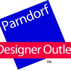 the logo for designer outlet, which is designed to look like a square with red and blue