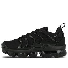 The Nike Air Vapormax Plus "Triple Black" is a sleek and stylish sneaker that's perfect for any outfit. The all-black neoprene upper with a molded TPU cage gives this shoe a unique look that will turn heads. The 3M reflective detailing on the tongue and heel add a touch of style, while the black foam midsole and translucent full-length VaporMax outsole provide comfortable support all day long. Vapormax Plus Black, Vapormax Nike, Nike Vapor Max, Vapour Max Nike, Nike Sacai, Air Vapormax Plus, Nike Air Vapormax Plus, 3m Reflective, Womens Air Jordans