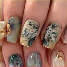 Vintage Nail Art, Kutek Disney, Vintage Nails, Pretty Gel Nails, Really Cute Nails, Flower Nail Art, Fall Nail, Dream Nails, Funky Nails