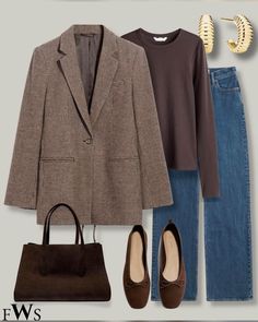 Look Office, Beige Outfit, Brown Blazer, Norma Jeane, Stylish Work Outfits, Outfit Inspo Fall, Fall Winter Outfits