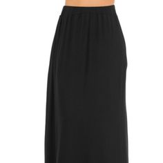 Standout Style Is Easy To Achieve With This Sashaying Skirt. Its Fold-Over Waist With Pockets On The Side That Make A Comfortable Fit, While Lightweight Fabric Falls To An Airy, Ankle-Kissing Hem. All Sizes Available 95% Rayon, 5% Spandex Hand Wash, Hang Dry Made In Usa Casual Black Lined Maxi Skirt, Casual Full-length Black Skirt, Casual Black Full-length Skirt, Black Relaxed Maxi Skirt, Relaxed Black Maxi Skirt, Versatile Black Midi Skirt, Versatile Black Lined Skirt, Versatile Black Skirt Bottoms, Versatile Black Long Skirt