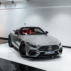 the mercedes amg gt roadster is on display