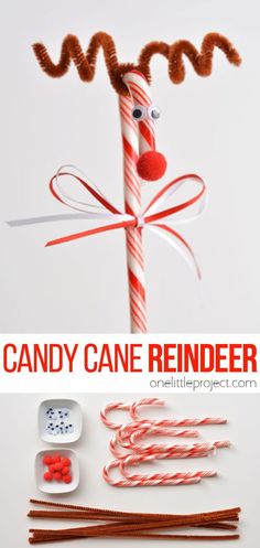 candy cane reindeer craft for kids to make