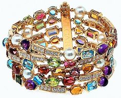 Like candy - Bvlgari High Jewelry Bracelet, Lotus Jewelry, Rainbow Connection, Colored Stones, Shiny Things, I Love Jewelry