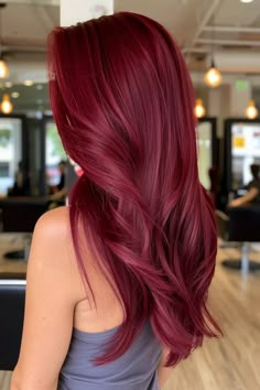 43 Burgundy Hair Ideas That Will Make You Want to Book a Salon Appointment Dark Hair To Red Balayage, Berry Red Hair, Red Hair Color With Highlights, Burgundy Balayage Hair, Balayage Hair Red, Burgundy Hair Ideas, Red Hair Dark, Red Burgundy Hair Color, Burgundy Red Hair