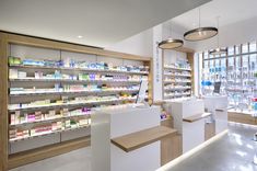 a pharmacy store filled with lots of shelves