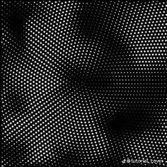 an abstract black and white background with small dots in the shape of a half circle