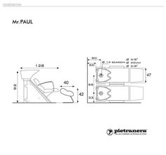 an image of a car seat with measurements