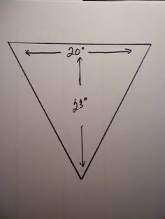 a white wall with a drawing of a triangle on it's side and an arrow pointing to the right