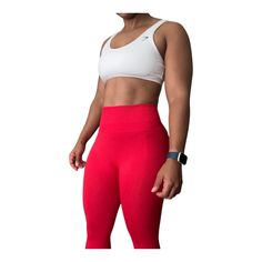 Tummy controlled amplified leggings Red Compression Leggings For Yoga, Red Compression Yoga Leggings, Red Seamless Gym Bottoms, Fitted Red Activewear With Seamless Construction, Red Seamless Leggings For Workout, High Stretch Red Tights For Training, Red Seamless Workout Leggings, Red Stretch Yoga Pants For Workout, Red High Stretch Tights For Training