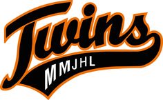 an orange and black team logo with the word twins on it's back side