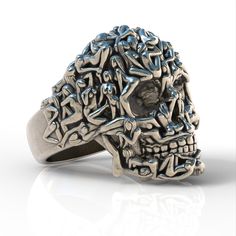 you buy an Original and Guaranteed Sterling Silver 925 product. This masterwork is a handmade piece with a final high polish made with pure sterling silver 925, jewellery box included. Size (all us sizes available) Metal purity 925 sterling silver Sterling Silver Skull Ring In White Gold, Salvador Dali Skull, Dali Skull, Skull Illusion, Mens Silver Jewelry, Expensive Jewelry, Star Ring, Unisex Ring, Salvador Dali