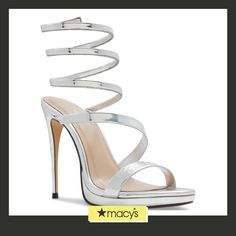 in stock Stiletto Sandals, Dress Sandals, Sandal Women, Ankle Strap Sandals, Stiletto Heel, Ankle Strap, Stiletto Heels, Metallic Silver, Womens Sandals