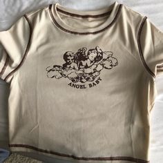 Never Worn Angel Shirt, Baby Tees, Fall Inspo, Angel Baby, Fall Baby, Baby Angel, Shein Tops, Baby Tee, Infant Tees