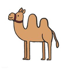 a brown camel standing on top of a white ground