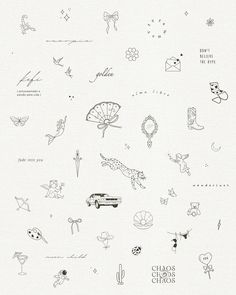 the back side of a white paper with black ink drawings on it and various symbols