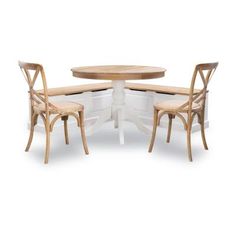 the table and chairs are all made out of wood