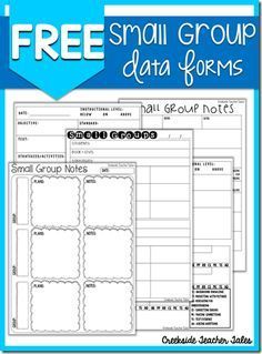 the small group data forms for students to use in their notebooks and classroom workbooks