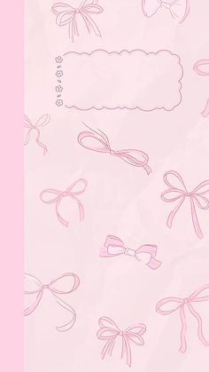 pink bows and ribbons are drawn on a piece of paper